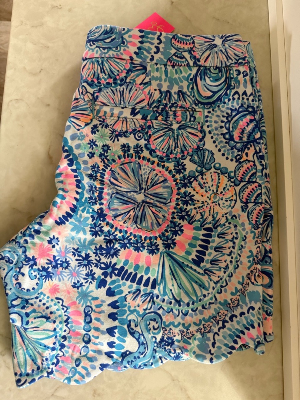Lilly Pulitzer Blue Grotto  Commotion In The Ocean Darci Knit Shorts Size 6